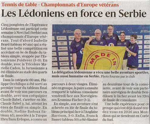 Article-Esp-2 Championnat d'Europe Vétéran 2025